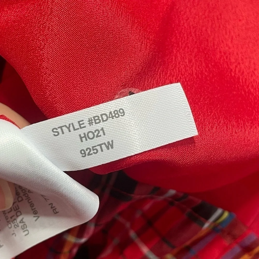 NWT J.Crew Puff-sleeve dress in Good Tidings plaid size small